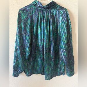 Recollections Teal and Purple Paisley Fabric